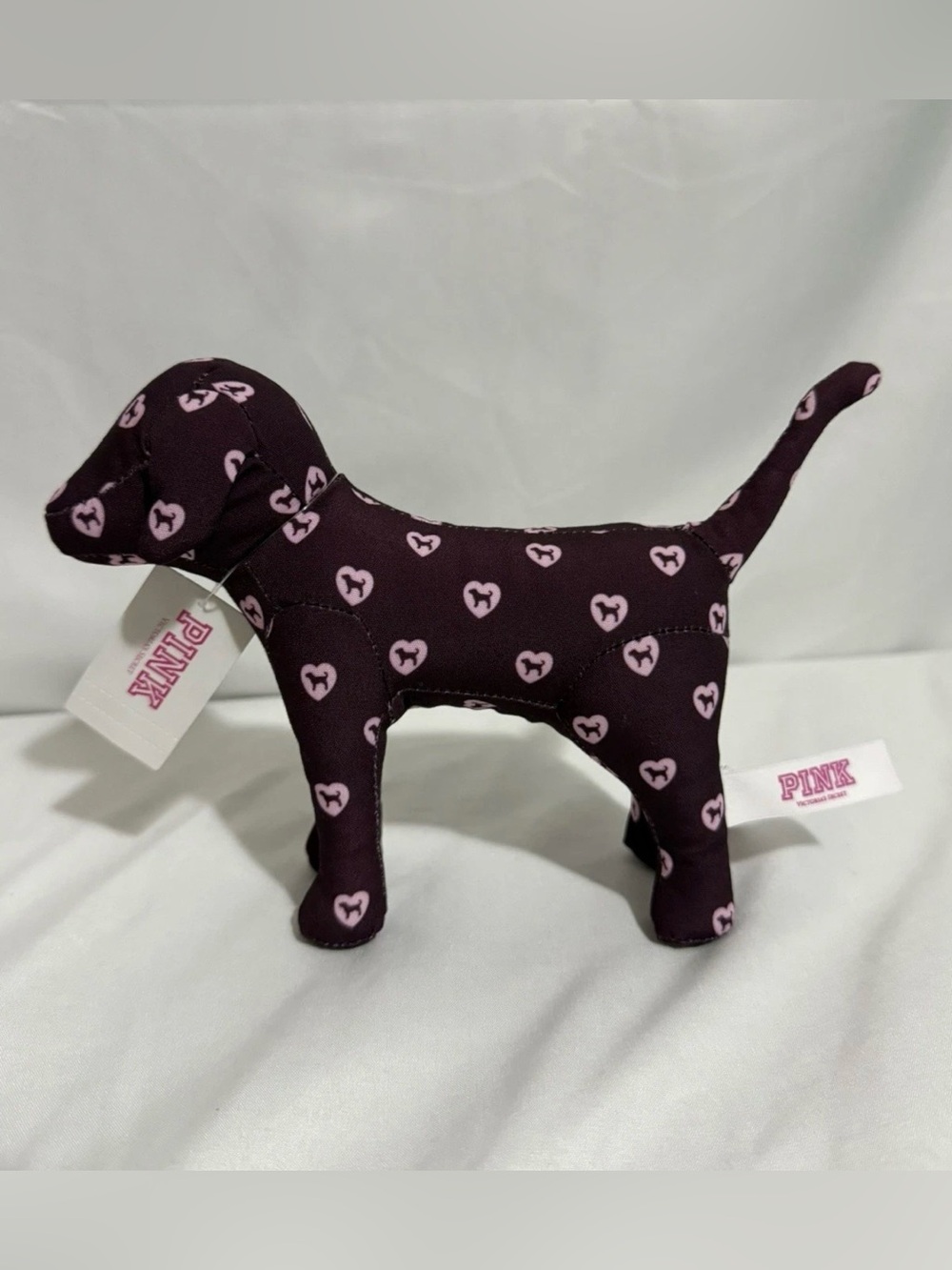 Victoria's Secret PINK FRIDAY 2026 Maroon & Pink Logo Mini Dog